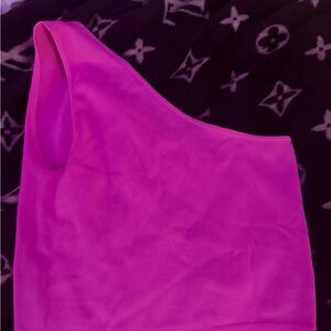 Primary pink one shoulder tank top